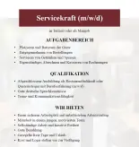 Stellenanzeige Servicekraft